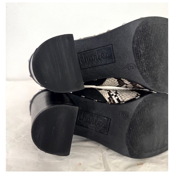 CHARLES DAVID Dodger White Black Snakeskin Print Duke Ankle Boots Size 8 NEW - Picture 8 of 8